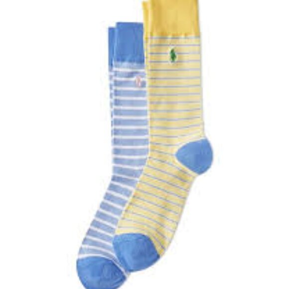 Polo Ralph Lauren Oxford Striped Crew Socks 2-Pack - Picture 1 of 3